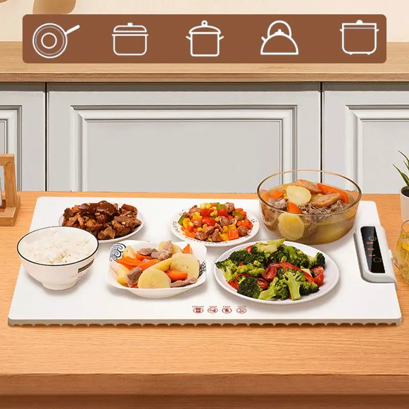 Electric Food Warmer Foldable Mat, Portable Heating Mat for Picnics & Home Use, Perfect Holiday Gift for Food Lovers