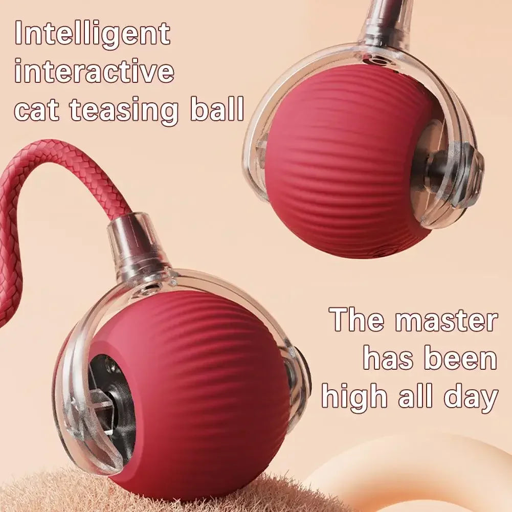 Automatic Rolling Fake Tail Ball – Rechargeable Smart Pet Toy for Cats & Dogs